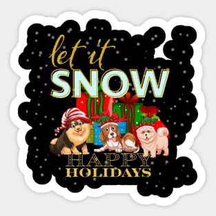 let it snow dog family Sticker